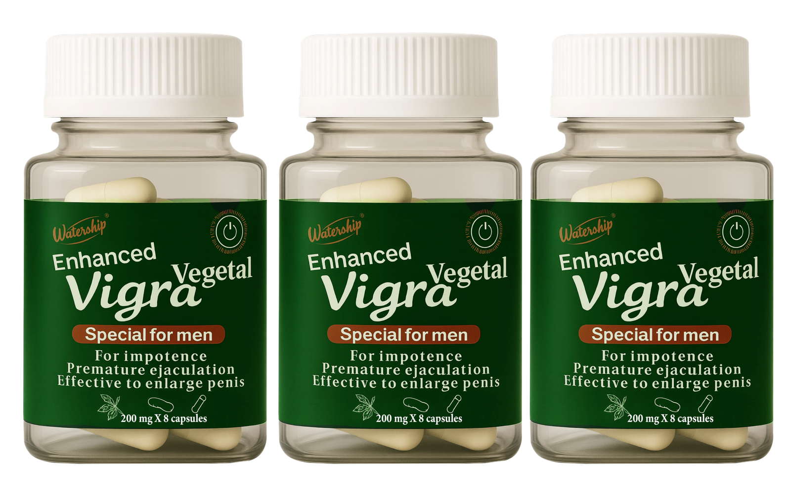 Vigra Vegetal 3 Bottles. de 200 Mg